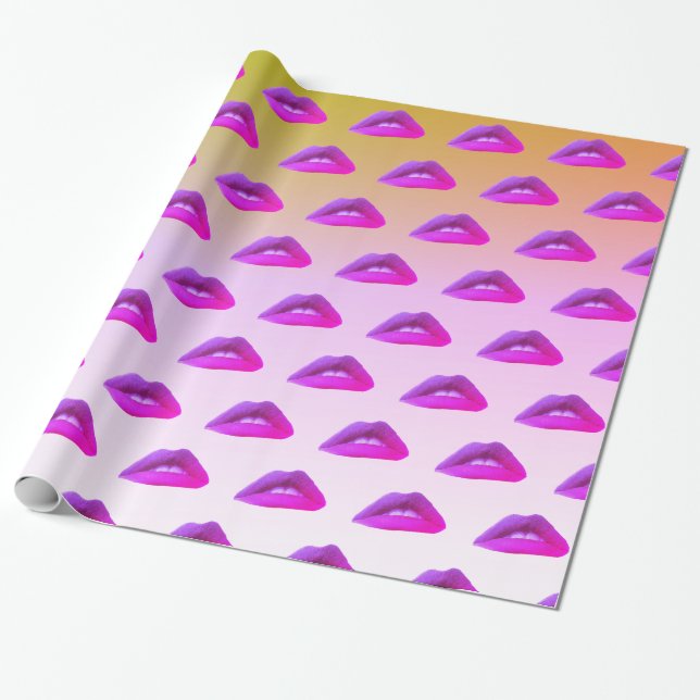 Lady Mouth , Lips Wrapping Paper (Unrolled)