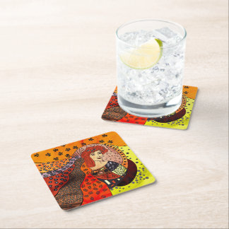 Lady Nature Square Paper Coaster