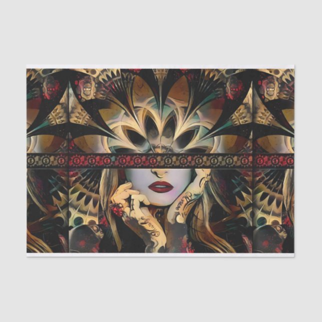 Lady of a Thousand Swords (Desert Tribal Fractal) Tissue Paper (Front)