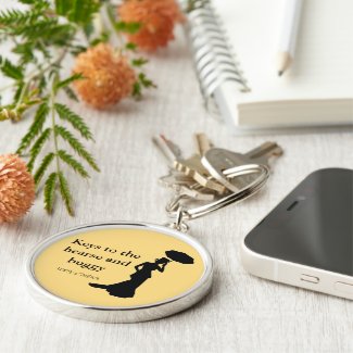 Lady of Ashes Keychain, Rnd Gold, - Keys to Hearse Keychain