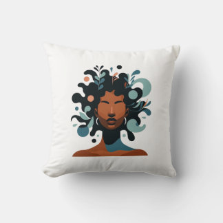 lady of colors throw pillow