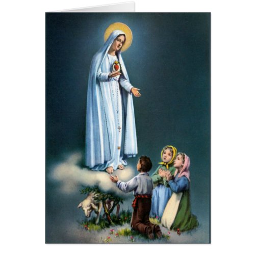 Lady of Fatima wChildren Virgin Mary Rosary