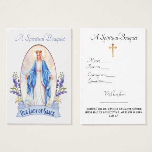 Lady of Grace Spiritual Bouquet Prayer Holy Card