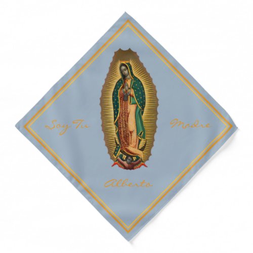Lady of Guadalupe Mexican Hispanic Dusty Blue Bandana