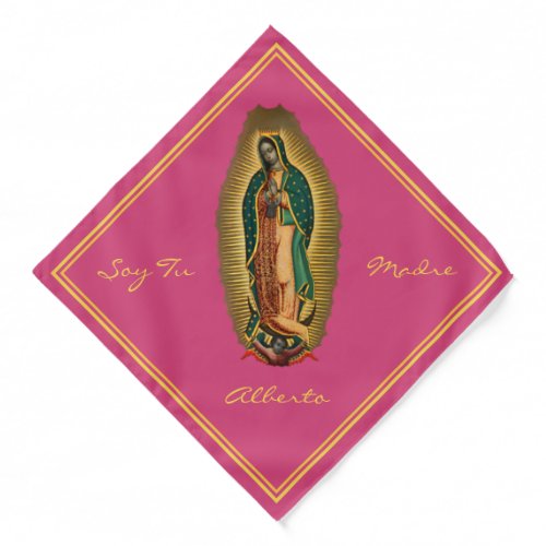 Lady of Guadalupe Mexican Hispanic Magenta Retro Bandana