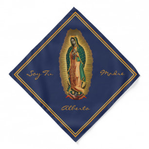 Lady of Guadalupe Mexican Hispanic Navy Blue Bandana