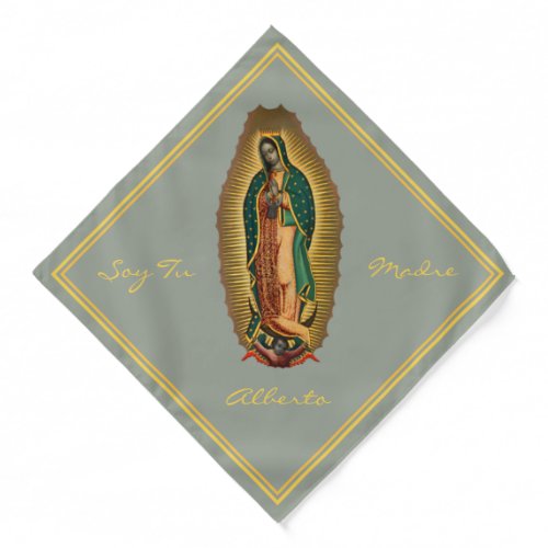 Lady of Guadalupe Mexican Hispanic Silver Sage Bandana