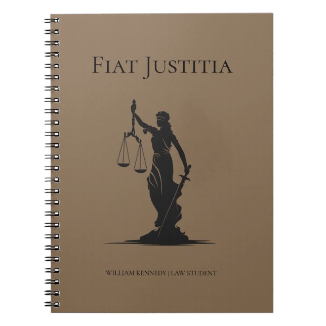 Lady of Justice Study Journal Brown Law Student  (Front)