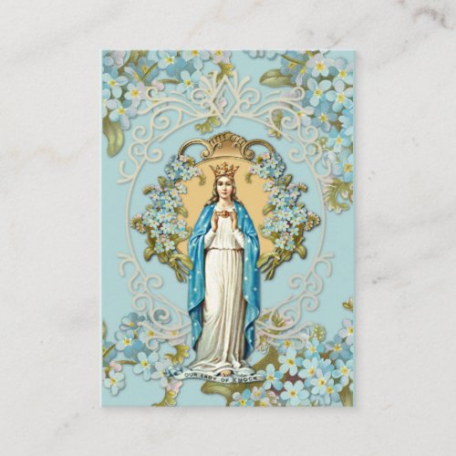 Lady of Knock Virgin Mary Prayer Floral  Enclosure Card