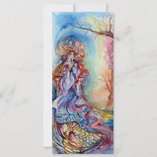 LADY OF LAKE 1, vibrant bright blue pink Announcement (Front)