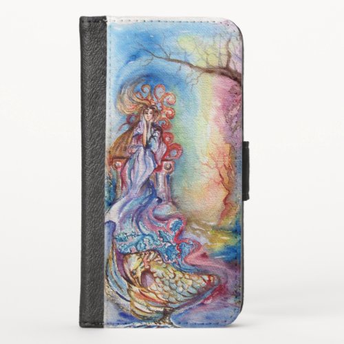 LADY OF LAKE Magic and Mystery Fantasy Watercolor iPhone X Wallet Case