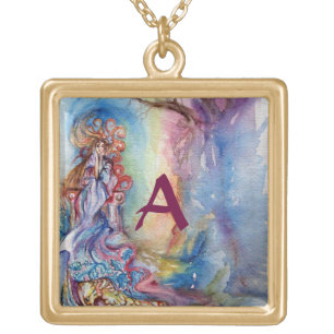 LADY OF LAKE , Magic and Mystery monogram Gold Plated Necklace