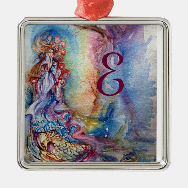 LADY OF LAKE , Magic and Mystery monogram Metal Ornament (Front)