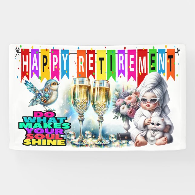 Lady of Leisure HAPPY RETIREMENT  BANNER (Horizontal)