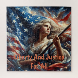 Lady Of Liberty - Patriotism Art Jigsaw Puzzle