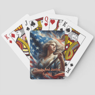Lady Of Liberty - Patriotism Art Poker Cards