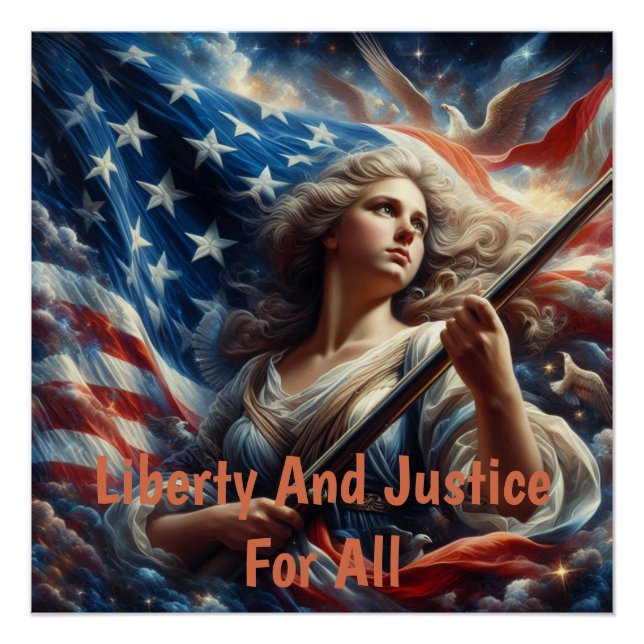 Lady Of Liberty - Patriotism Art Poster (Front)