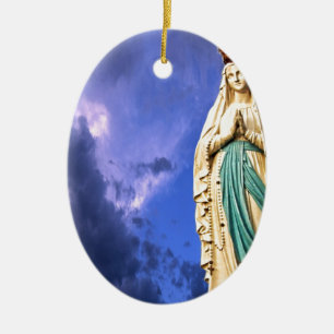 Lady of Lourdes Ceramic Ornament