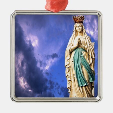 Lady Of Lourdes Metal Ornament
