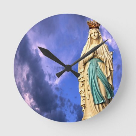 Lady Of Lourdes Round Clock