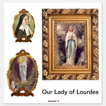 Lady Of Lourdes Sticker by Xuxario at Zazzle