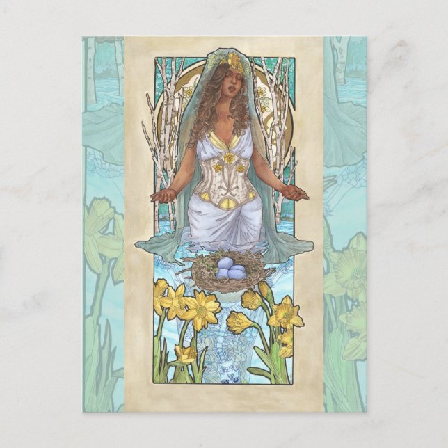 Lady of March Art Nouveau Birthstone Series Postcard (Front)
