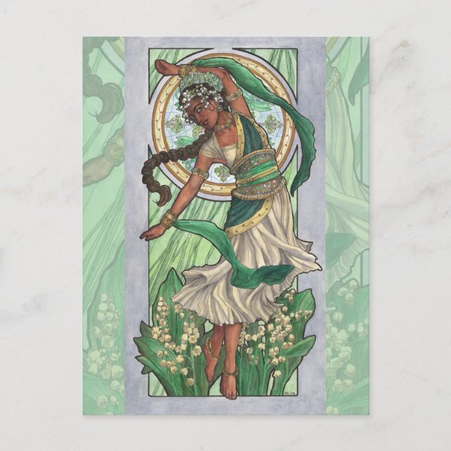 Lady of May Art Nouveau Birthstone Series Postcard (Front)