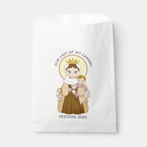 Lady of Mount Carmel Jesus Scapular Religious Favor Bag