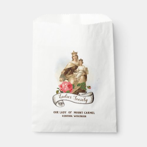 Lady of Mount Carmel Jesus Scapular Religious Favor Bag