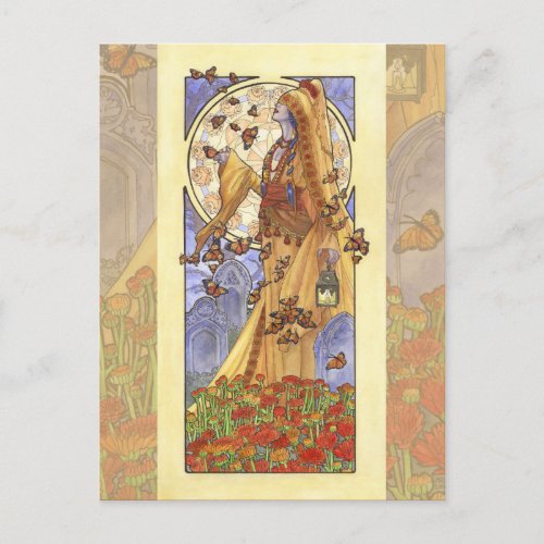 Lady of November Art Nouveau Birthstone Series Postcard