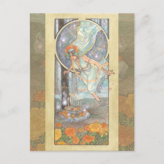 Lady of October Art Nouveau Birthstone Series Postcard (Front)