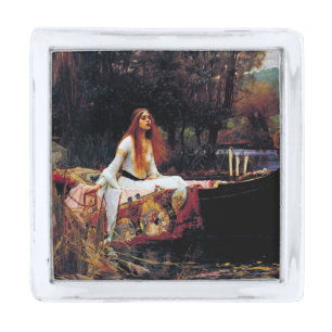 Lady Of Shallot Boat J.W. Waterhouse Painting Art Silver Finish Lapel Pin