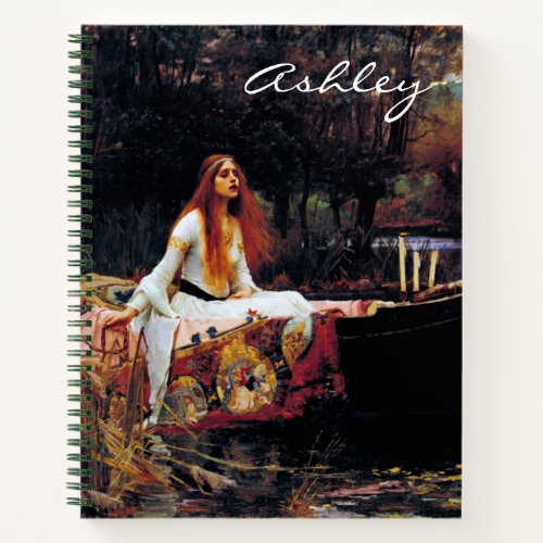 Lady Of Shallot Boat JW Waterhouse Romantic Art Notebook