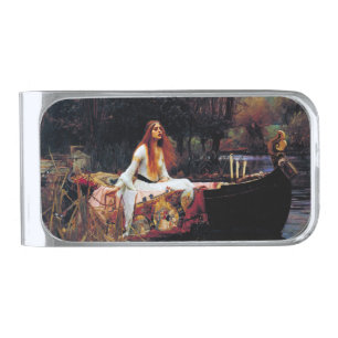 Lady Of Shallot Boat JW Waterhouse Romantic Art Silver Finish Money Clip