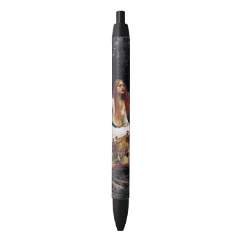 Lady Of Shallot On Boat Jw Waterhouse Fine Art Black Ink Pen by Then_Is_Now at Zazzle
