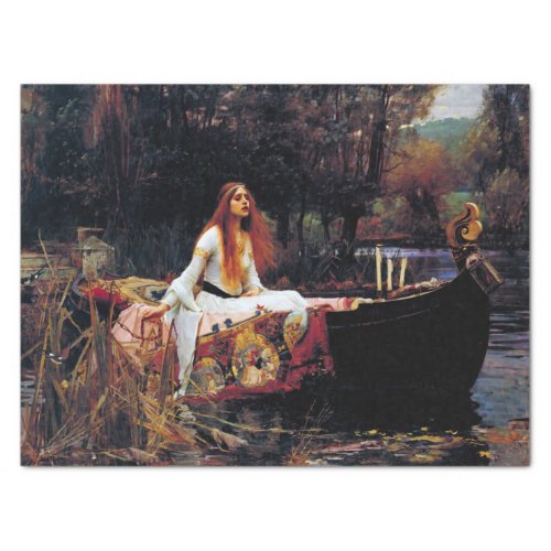 Lady Of Shallot on Boat JW Waterhouse Fine Art Tissue Paper