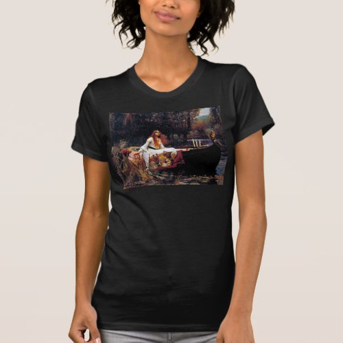 Lady Of Shallot on Boat Waterhouse Art Painting T_Shirt