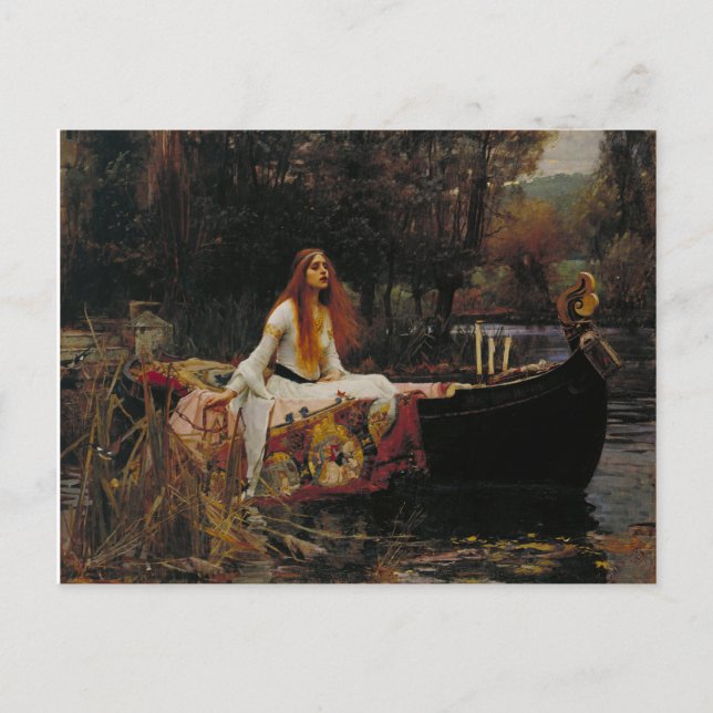 Lady of Shallot Pre-Raphaelite Painting Postcard (Front)