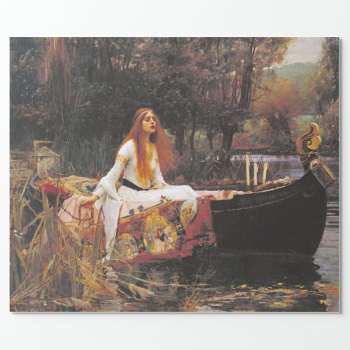 LADY OF SHALOTT BY WATERHOUSE DECOUPAGE WRAPPING PAPER