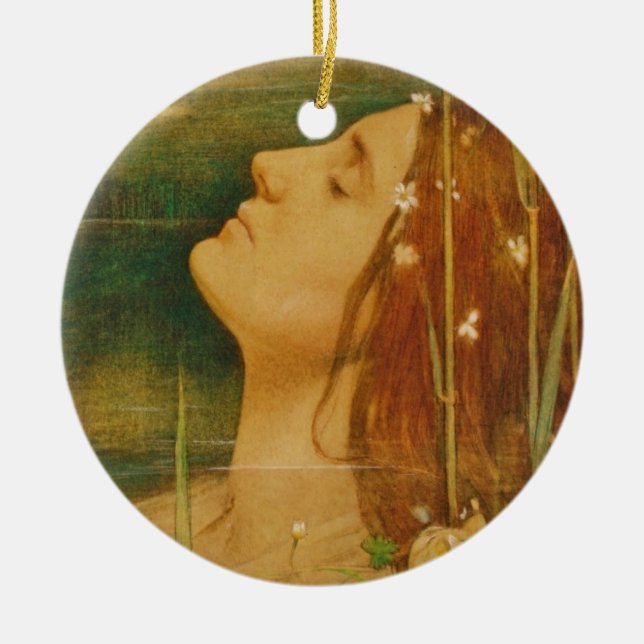 Lady of Shalott Ceramic Ornament (Front)