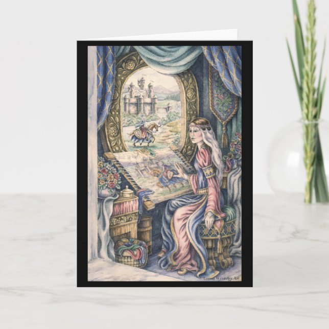Lady of Shalott Drawing Greeting Card (Front)