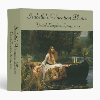 Lady of Shalott On Boat by John William Waterhouse 3 Ring Binder
