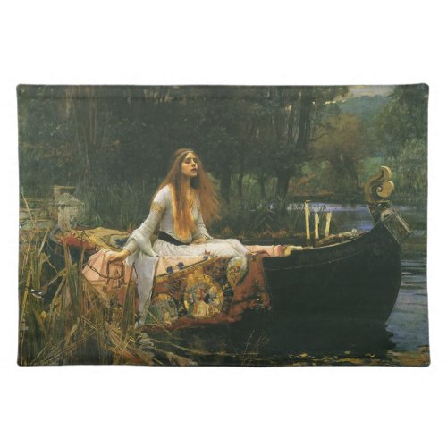 Lady of Shalott On Boat by John William Waterhouse Cloth Placemat