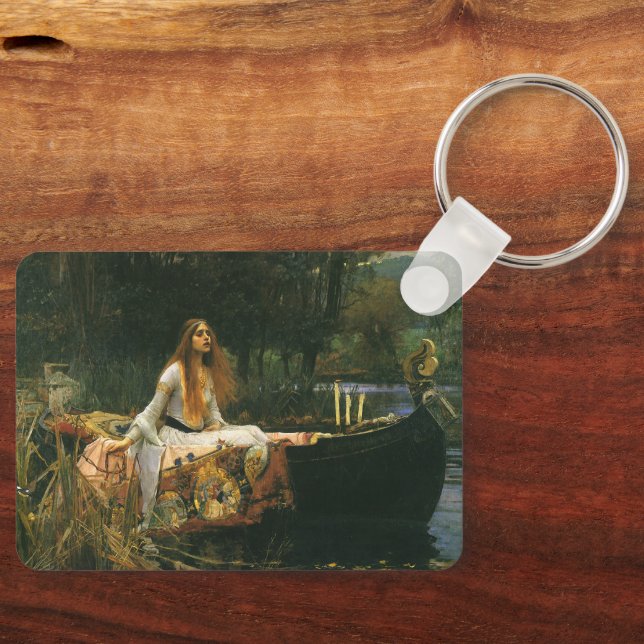 Lady of Shalott On Boat by John William Waterhouse Keychain (Front)