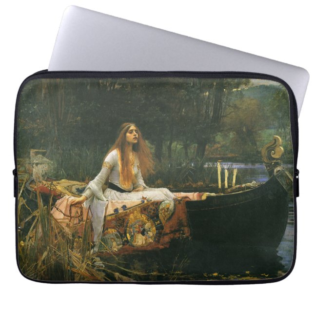 Lady of Shalott On Boat by John William Waterhouse Laptop Sleeve (Front)