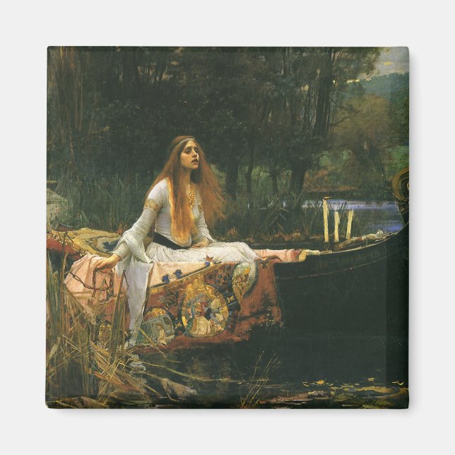 Lady of Shalott On Boat by John William Waterhouse Magnet (Front)