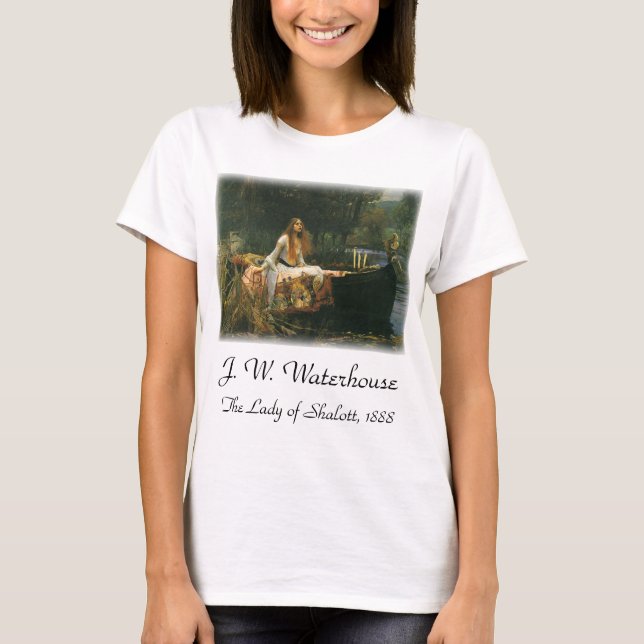 Lady of Shalott On Boat by John William Waterhouse T-Shirt (Front)