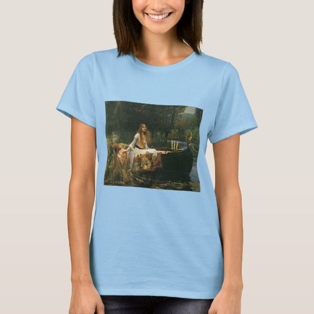 Lady of Shalott On Boat by John William Waterhouse T-Shirt (Front)