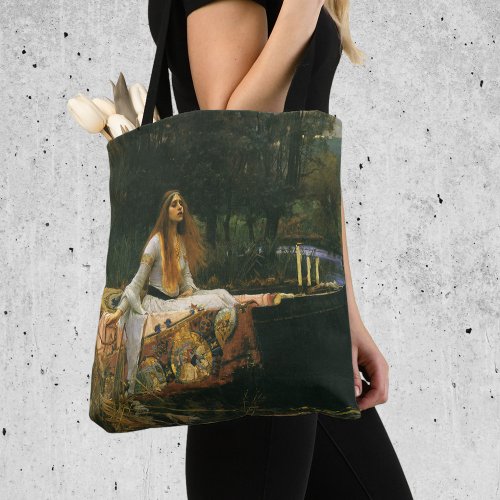 Lady of Shalott On Boat by John William Waterhouse Tote Bag