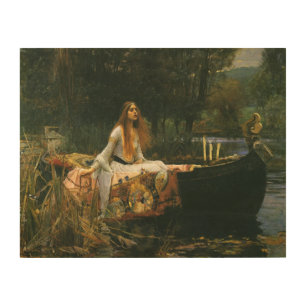 Lady of Shalott On Boat by John William Waterhouse Wood Wall Decor